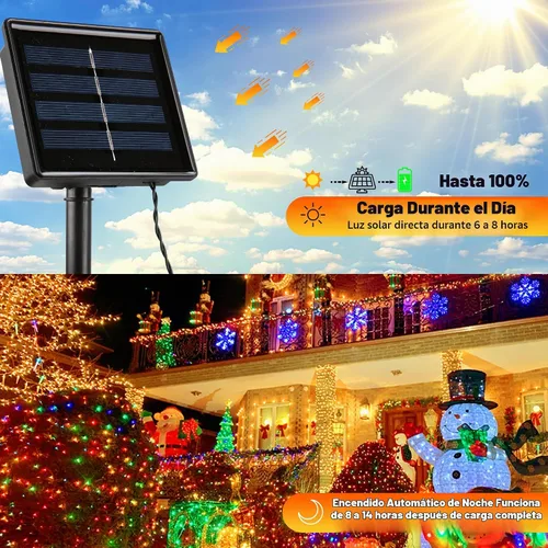 Vista 4 de Joomer Solar Christmas Lights, 2PACK Total 144FT 400LED Color Changing Blanco cálido+multicolor