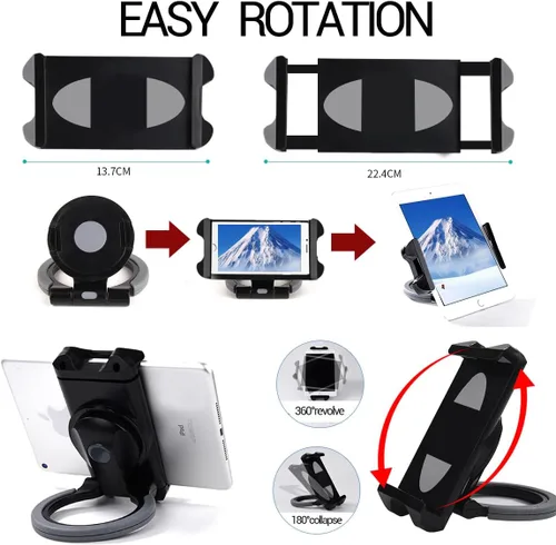 Vista 7 de Soporte para tableta: compatible con iPad, iPad mini y la mayoría de tabletas de 6 pulgadas a 13 pulgadas, soporte comercial ajustable con giro