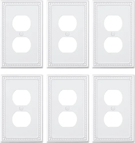Vista 47 de Paquete de 2 cubiertas de placa de interruptor de luz de doble palanca, cubiertas decorativas de placa de doble interruptor Pearls, placa de pared