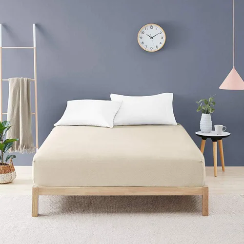 Vista 5 de Sábana Ajustable - Sábana Ajustable Individual COSMOPLUS Solamente (Sin Sábana Encimera ni Fundas de Almohada), Micropunto Elástico en 4 Beige