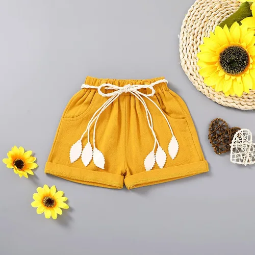 Vista 6 de YOUNGER TREE - Conjunto de camiseta y pantalones cortos de lino con cinturón, diseño de sandía