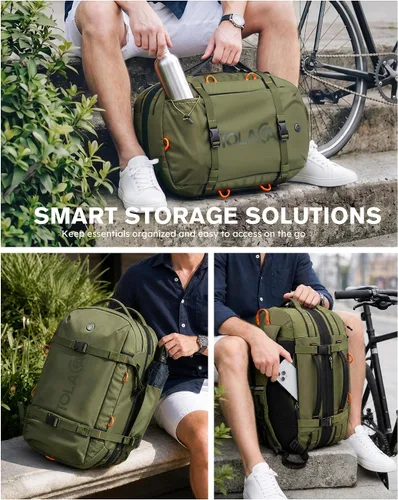 Vista 6 de Tolaccea Mochila de viaje para laptop para hombres y mujeres, mochila de transporte expandible de 40L-50L con compartimento húmedo y seco, mochila