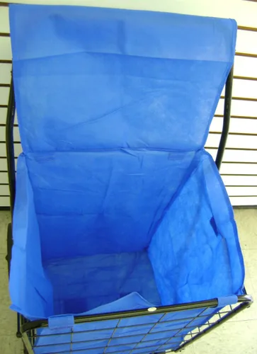 Vista 3 de RoyalCraft Shopping Cart Liner Insert (azul) resistente al agua con cubierta.