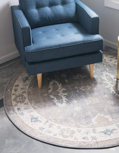 Vista 10 de Unique Loom Salzburg Collection - Alfombra clásica con diseño tradicional de medallón, de inspiración oriental, 2 pies x 3 pies, color gris/beige