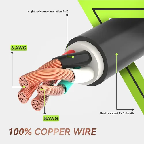 Vista 4 de RVMATE Cable de extensión de alimentación con cerradura para RV/generador de 50 amperios y 25 pies, mango de fácil enchufe, 14-50P a SS 2-50R