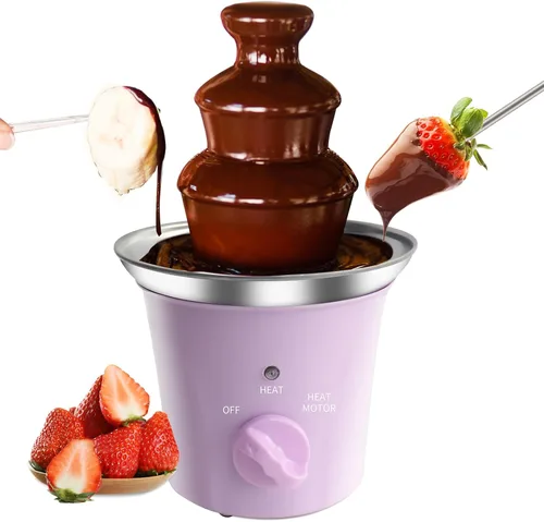 Vista 8 de Máquina Mini Fuente de Chocolate Eléctrica Pequeña Fuente de Fondue de Chocolate para Fiesta para Caramelos Mantequilla Queso (Negro)