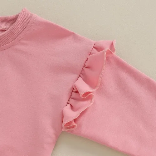 Vista 13 de Sudadera unisex de algodón de color sólido para bebé, camiseta de manga larga con cuello redondo