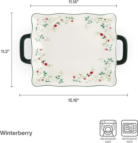 Vista 2 de pfaltzgraff 5181493 Winterberry – Bandeja cuadrada