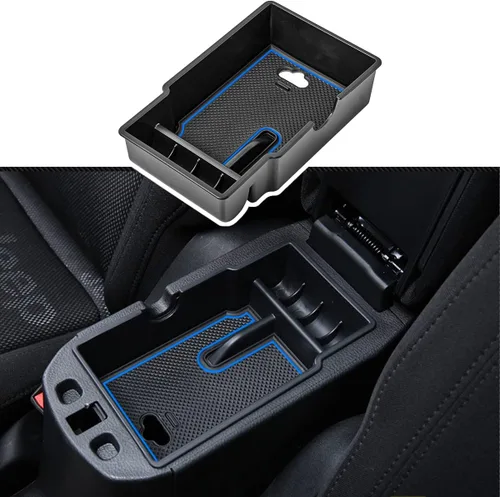 Vista 9 de EDBETOS Organizador de bandeja de consola central compatible con accesorios Jeep Renegade 2015-2019 2020 2021 2022 2023, caja de guantes de Negro
