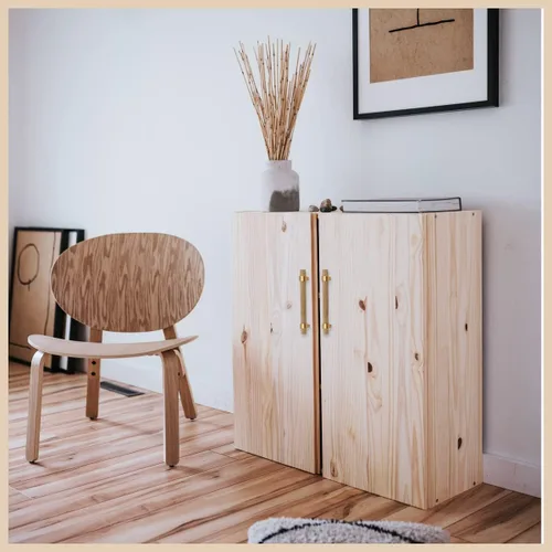 Vista 4 de Paquete de 6 tiradores de madera para cajones, manijas de madera de haya, 3-3/4 pulgadas, accesorios de madera para armarios, aparadores