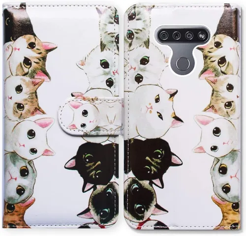 Vista 26 de Bcov Funda para LG K51/LG Reflect (LM-K500), diseño de libélula colorida funda de piel con tapa y ranura para tarjeta soporte para LG K51/LG Q51