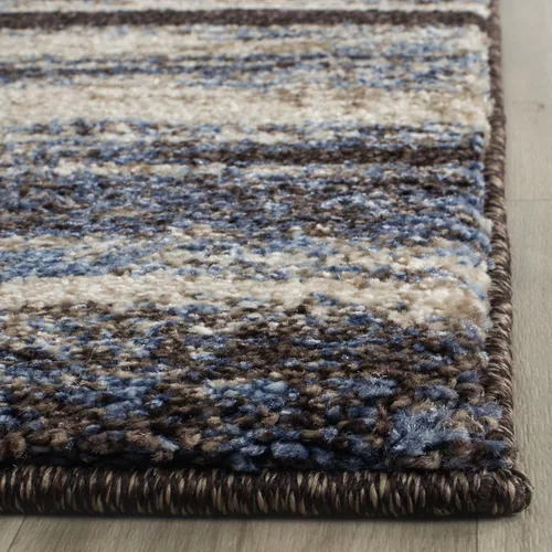 Vista 5 de SAFAVIEH Retro Collection - Alfombra de pasillo de 2 pies 3 pulgadas x 13 pies, color crema y azul, diseño abstracto moderno, no desprende pelusa