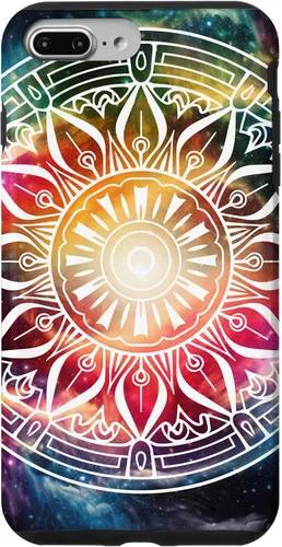 Vista 9 de Funda para iPhone 14, mandala espiritual, hippie y bohemio, meditación de flores para mujer