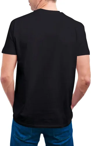 Vista 4 de The Simpsons Camisa cómoda de manga corta para hombre con cuello redondo de algodón de moda camiseta negra