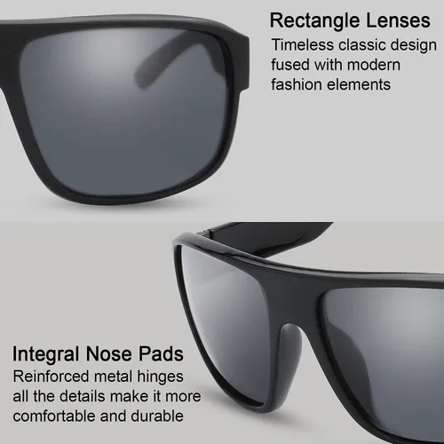 Vista 3 de The Fresh Gafas de sol vintage para hombres y mujeres, estilo retro cuadrado