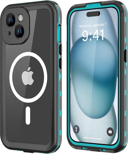 Vista 16 de Funda magnética para iPhone 14 impermeable, [lente y protector de pantalla integrados] [a prueba de golpes] [a prueba de caídas] [a prueba de polvo]
