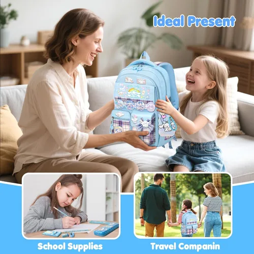 Vista 7 de Mochila KIEAL para Niñas, Azul