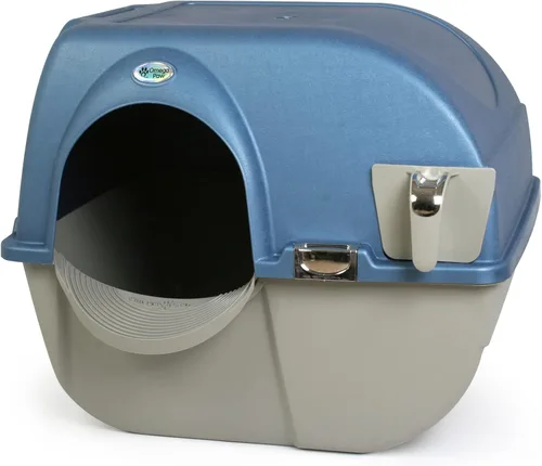 Vista 2 de Omega Paw Premium Roll 'n Clean - Caja de arena grande, gato, azul peral (PR-RA20-1)
