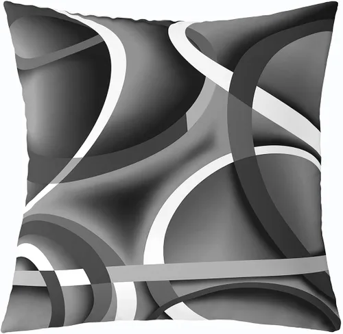 Vista 29 de Funda de almohada moderna con estampado de líneas geométricas de doble cara de 16 x 16 pulgadas, funda de almohada cuadrada suave con remolinos