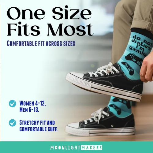 Vista 63 de Moonlight Makers Funny Colored Socks, Novelty Socks, Stocking Stuffer, Unisex Socks