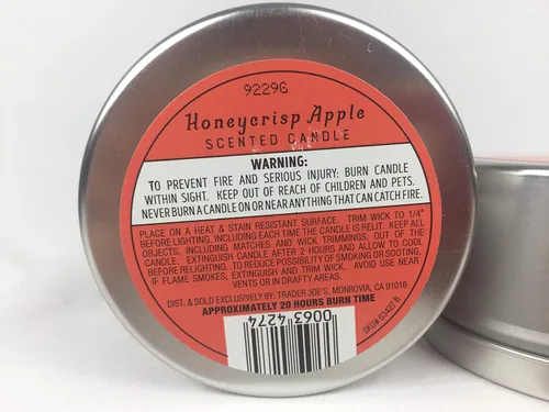 Vista 3 de Trader Joe's Honeycrisp - Vela perfumada a manzana, paquete de dos