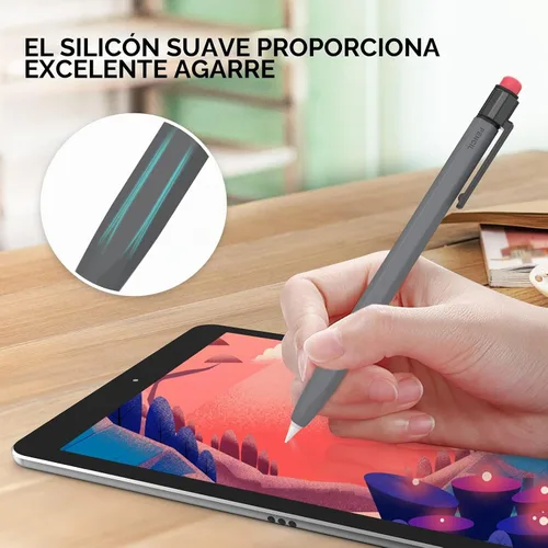 Vista 3 de TRONWIN Funda para Apple Pencil de 1ª generación, funda de silicona con agarre perfecto, diseño clásico con clip resistente compatible con Apple