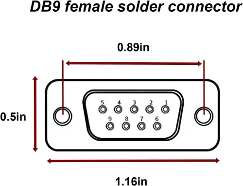 Vista 7 de 20 conectores de soldadura serie DB9 RS232 D-sub hembra