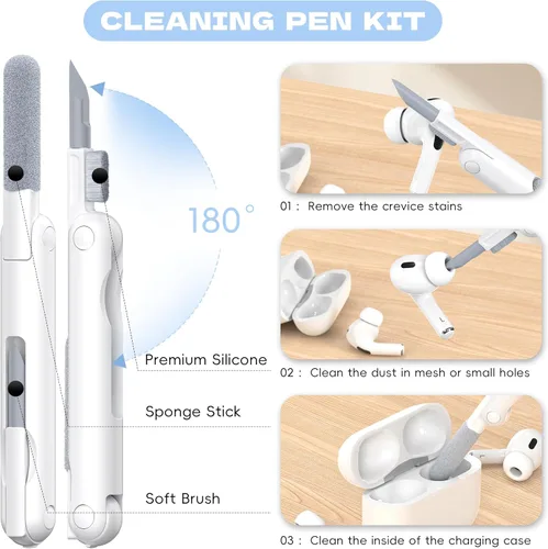 Vista 4 de Funda para Estuche de Airpods Pro de 2ª/1ª Generación, Compatible con Estuche de Airpods Pro de 2ª Gen Puerto de Carga USB C, Funda Suave