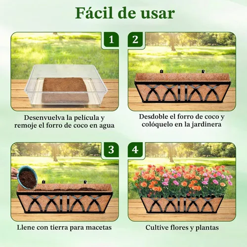 Vista 6 de Halatool Paquete de 2 forros de coco de 24 pulgadas de repuesto