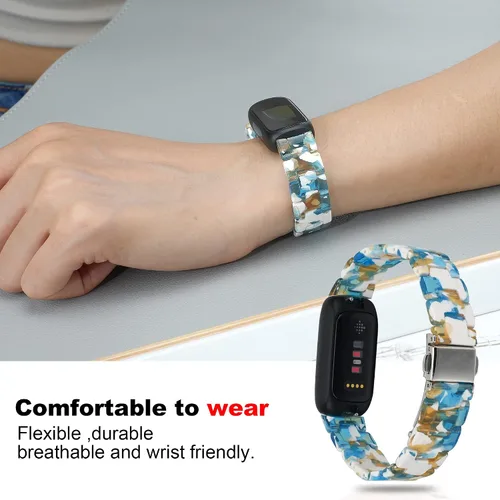 Vista 3 de Correa compatible con Fitbit Inspire 3 para mujeres, correa de reloj de resina de repuesto ajustable para Fitbit Inspire 3