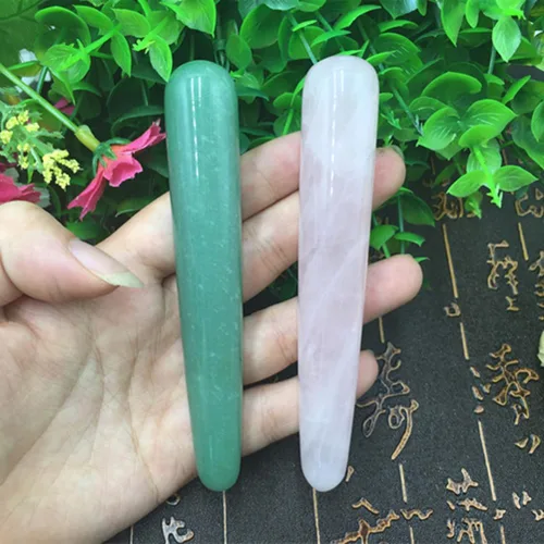 Vista 5 de SUPVOX Varita de masaje de jade antienvejecimiento, masajeador facial de cristal, herramienta de raspado para hinchazón facial y alivio del dolor