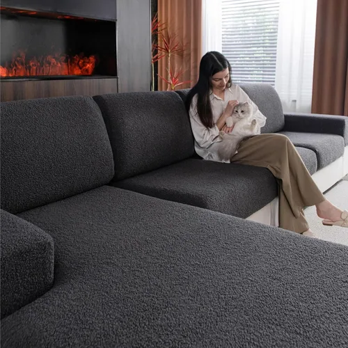 Vista 12 de OHSIO Fundas de Cojines de Sofá para Sofá Seccional, Fundas de Sofá Suaves Elásticas Lavables Resistentes al Desgaste Protector Universal de Muebles