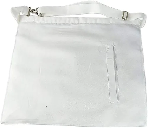 Vista 2 de blanco (Master Mason White Embroidered Delantal White Ribbon), Blanco