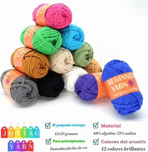 Vista 3 de Kit de ganchillo para principiantes, kit de ganchillo para principiantes con 12 colores para principiantes, hilo de ganchillo para principiantes 12