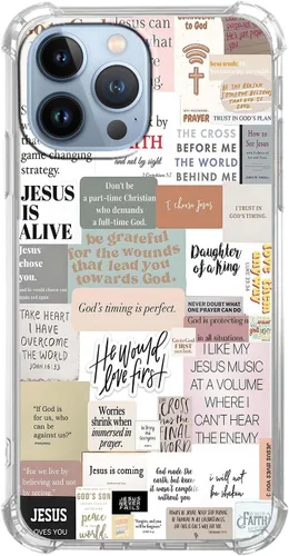 Vista 12 de Funda para Celular con Versículos de la Biblia, Colocación de Citas Cristianas de Jesús, Diseño Collage, Funda Protectora Suave de TPU de Moda