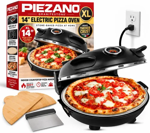 Vista 7 de PIEZANO - Horno eléctrico de pizza de 12 pulgadas para encimera de interior Negro