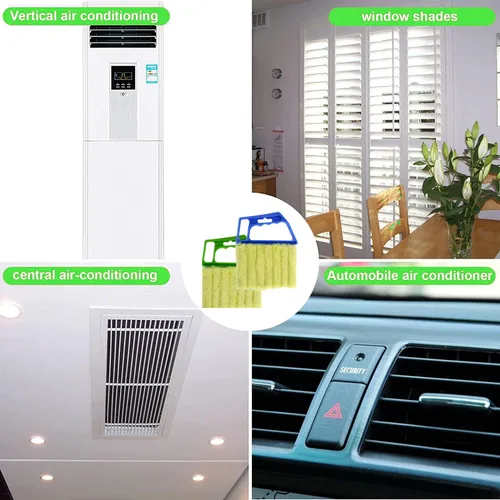 Vista 6 de 2 piezas de limpiador lavable para persianas de ventana, mini cepillo de mano para persianas de madera, persianas venecianas y plumero de aire