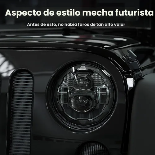 Vista 2 de HWSTAR Par de faros delanteros LED redondos 1000% brillantes antideslumbrantes de 7 pulgadas, compatibles con Jeep Wrangler JK, JKU, TJ, LJ, Chevy