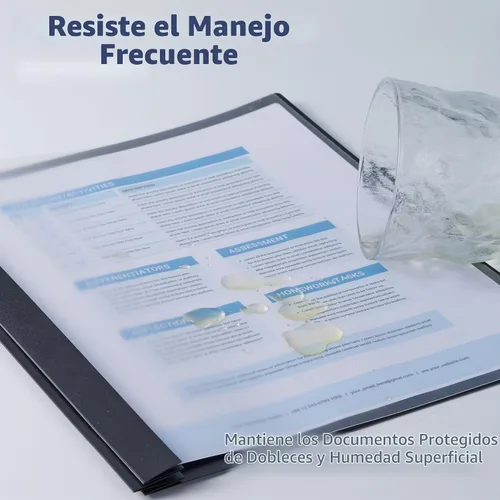 Vista 7 de Cubiertas de informes resistentes con 3 puntas, capacidad para 100 hojas Negro