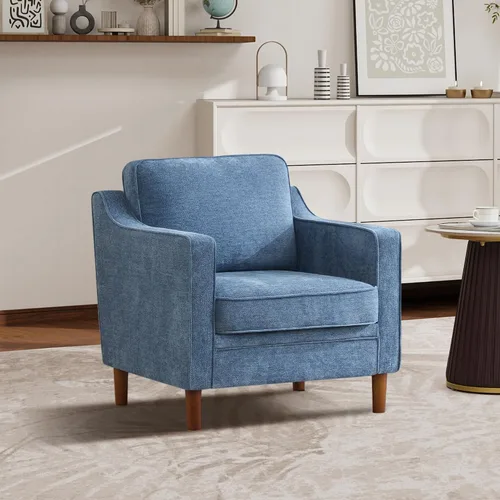 Vista 70 de Kingfun Sofá en Forma de L de 88", Sofá Seccional de Chenilla, Sofás Modernos de Mediados de Siglo con Marco de Madera Maciza para Sala de Estar