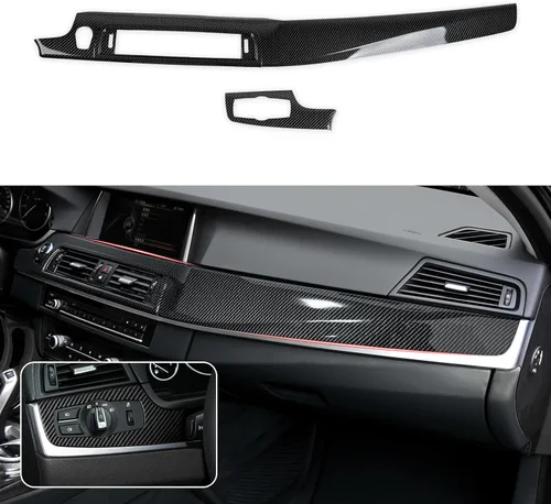 Vista 14 de 2 piezas de calcomanías para rejilla de aire del salpicadero, estilo carbono, de ABS, para ajuste en las rejillas de aire acondicionado, para BMW