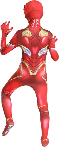 Vista 3 de LUOWAN Disfraz de superhéroe para niños disfraz de cosplay de Halloween traje de elastano estilo 3D