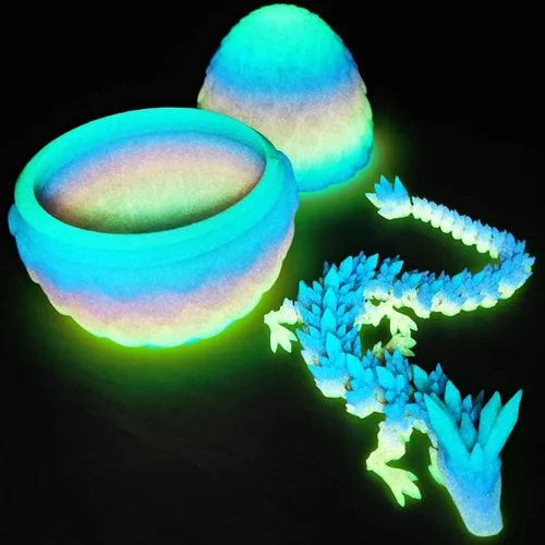 Vista 17 de TBOLINE - Paquete con 4 huevos de dragón impresos en 3D, animales de cristal articulados, juguete para la ansiedad, autismo, TDAH, piezas míticas