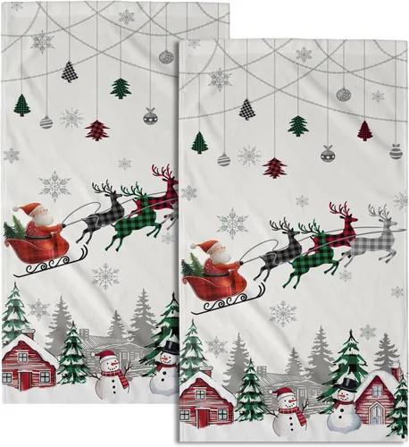 Vista 65 de Giwawa Juego de 2 toallas de mano vintage con diseño de oso y ciervo, diseño de alce y árbol, toalla de cara súper suave para baño, cocina, hombre