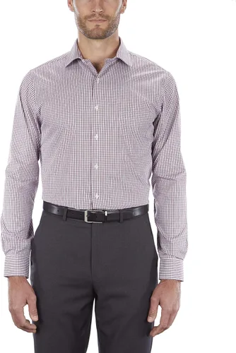 Vista 2 de Van Heusen - Camisa de vestir para hombre, ajuste regular, cuello flexible, a cuadros