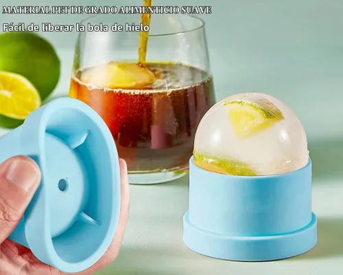 Vista 4 de Molde para hacer bolas de hielo DAPOWER - Juego de 4, molde redondo para cubitos de hielo, cubitos de hielo esféricos de 2.4 pulgadas para whisky