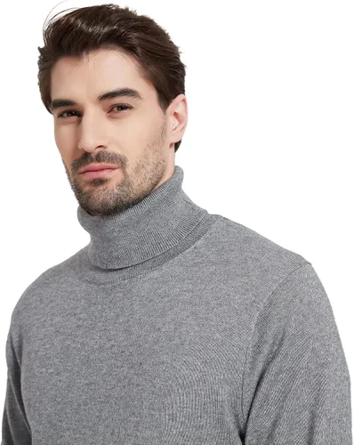 Vista 3 de Kallspin Men's Turtle Neck Sweaters Wool Blended Lightweight Long Sleeve High Neck Pullovers