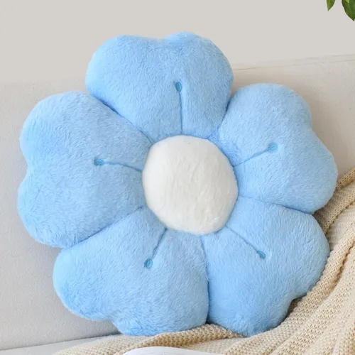 Vista 15 de Almohada en forma de flor, lindas almohadas decorativas con suave pelaje de conejo para sofá, cama, silla y suelo, almohadas de Navidad, cojines