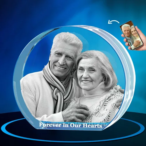 Vista 8 de ArtPix 3D Lápida de fotos de cristal, regalos conmemorativos personalizados para la pérdida de mamá, papá, abuela, abuelo, esposa, mascota, gato