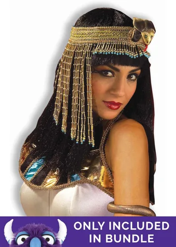 Vista 3 de Disfraz de la Reina del Nilo para mujer, disfraz de Cleopatra dorada para adulto